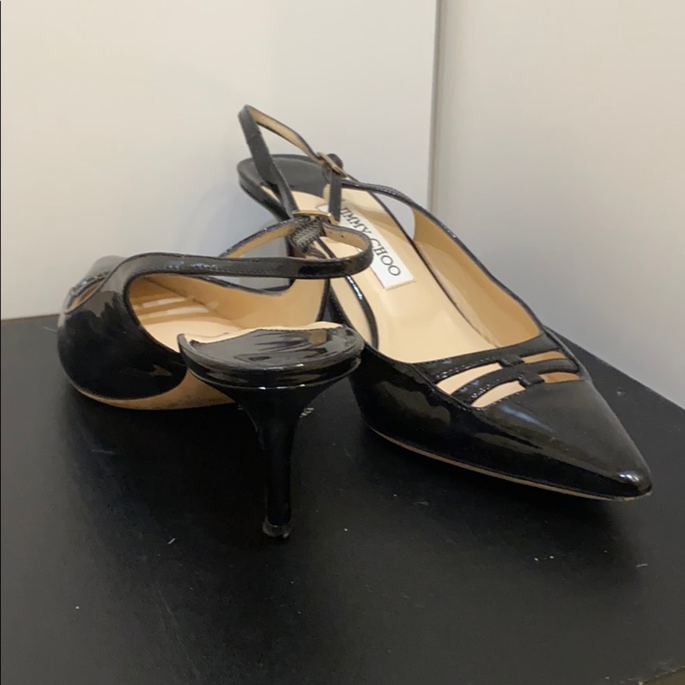 Jimmy Choo leather kitten heels point